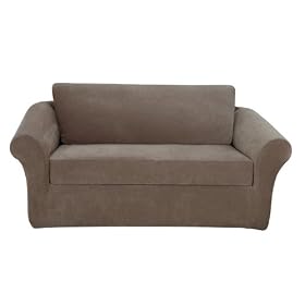Stretch Pique 3-pc. Sofa Slipcover - Taupe