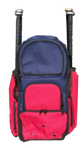 Navy Blue & Red Chita Softball Baseball Bat Equipment Backpack