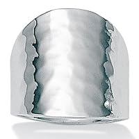 Hammered-Style Sterling Silver Ring, Sizes 11-14