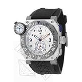 Zodiac Mens Watch with Protruding Sub-dial and Black Rubber Bracelet ZO8501