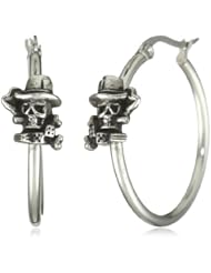 Ed Hardy Jewelry Gambler Skull Hoop Earrings