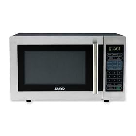 Sanyo EM-Z2001S Microwave Oven, Stainless Steel and Black