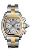 New Cartier Roadster Mens XL Gold & Steel Chrono Watch W62027Z1 New Cartier Roadster Mens XL Gold & Steel Chrono Watch W62027Z1