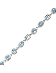 Sterling Silver Blue Topaz Bracelet - 7 Inch