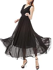 V-neck  Chiffon Evening Dress  With Ruffles