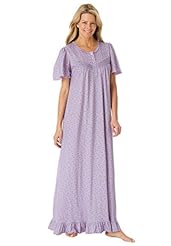 Plus Size Petite Lace Shirred  Cotton/Knit Flutter Sweetheart  Dress With Ruffles