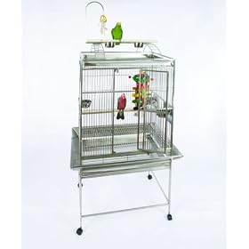 Stainless Steel Play Top Bird Cage with Toy Hook 32