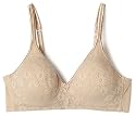 Warner's Women's Daisy Lace Wire-Free with Plushline Bra, Sand, 36C
