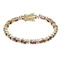 Gold-Over-Sterling Silver Oval Garnet Bracelet