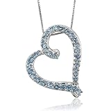14k White Gold Heart Shaped Blue Tanzanite Color Gem Stone Pendant Necklace, TW: 1.00 carat 41YlM5MTicL. SL160 14k White Gold Heart Shaped Blue Tanzanite Color Gem Stone Pendant Necklace, TW: 1.00 carat