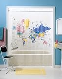 World Map Vinyl Shower Curtain World Map Vinyl Shower Curtain