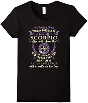 Women's I Am A Scorpio Funny Shirt Small Black