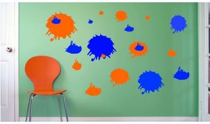 WS00009 Paint Splots Teal Vinyl Graphic Wall Decal Sticker