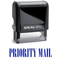 PRIORITY MAIL Blue Stock Self-Inking Rubber Stamp