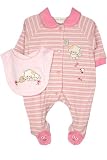 Rumble Tumble Preemie Girls Kitten Footed Coverall with Bib