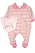 Rumble Tumble Preemie Girls Kitten Footed Coverall with Bib