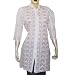 White Long Sleeve Cotton Top Blouse Chikan Embroidery Size M