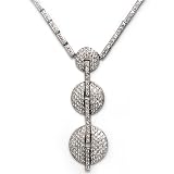 Silver Cubic Zirconia Necklaces, Size: 17 inches