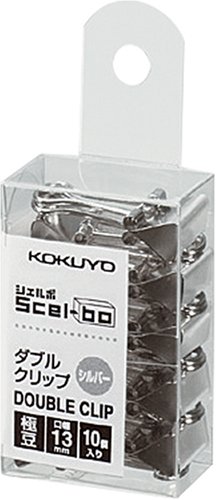 コクヨS&T ダブルクリップ <Scel-Bo>(シェルボ) PET個箱タイプ 極豆シルバー クリ-J37C