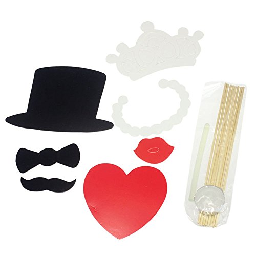 ZPS(TM) 8pcs DIY Photo Booth Props Hat Mustache lip glasses On A Stick Wedding Birthday Party