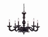 Crystorama 5126-VB, Sutton Swarovski Candle 1 Tier Chandelier Lighting, 6 Light, 360 Watts, Bronze