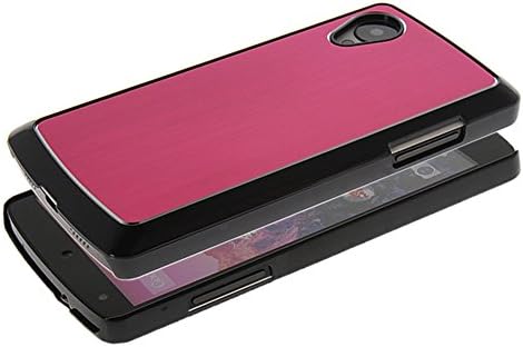 MOLADO Magenta Case for LG Nexus 5 Durable Shiny Lines Design Aluminum Metal Plated Hard Back Case Cover