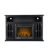 SEI Tillman Media Console with Electric Fireplace, Black