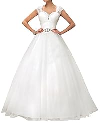 Sweetheart  Lace Sheer Satin Natural   Waistline  Ball Gown Wedding Dress 