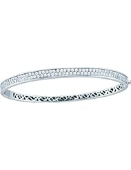 14K White Gold 1.50CT White Diamond Fashion Bangle