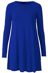 Plus Size Girls Elastane/Viscose Long Sleeves Flared-Skirt Stretchy  Dress