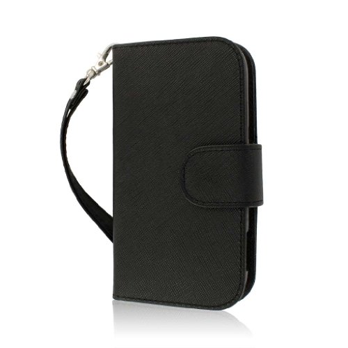 ZTE Warp Sequent Case (N861), MPERO FLEX FLIP Series Premium PU Leather Wallet [3 Pockets] Inner Flexible TPU Slim Fit Case for Warp Sequent with Magnetic Flap & Hand Strap [Perfect Fit & Precise Port Cut Outs] - Black