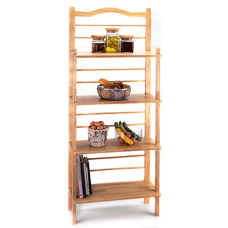 Childrens Toyshop  Kitchen & Housewares : 4 Level Solid Wood Bakers Rack