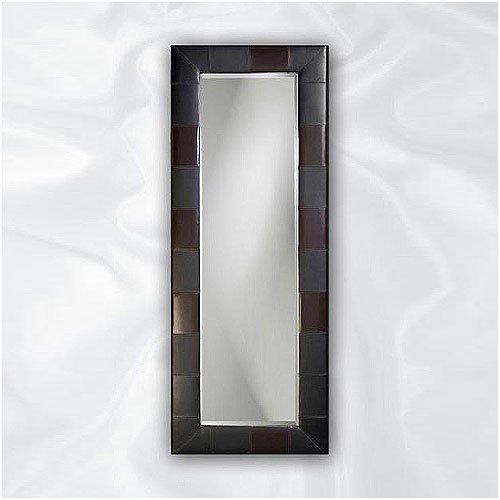 Cover image : Howard Elliott Navarro Wall Mirror in Black & Brown Stitched Faux Leather 13115