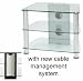 3 Shelf Glass Tv Stand Silver Legs With Clear Glass