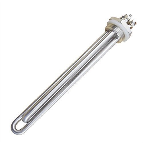 Aiicioo DC 300 Watt 12 Volt Immersion Heater Submersible Heating Element for Solar Panels and Wind Turbine with 1 Inch NPT Fitting Silicon Sealing Washer