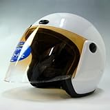 フリップアップシールド付 ジェットヘルメット パールホワイト Lサイズ