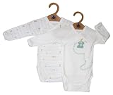 Petit Bateau - 6347200420 - Lot 2 Bodies Naissance - Manches Longues - Bébé à Motifs - Mixte - Ecume / Multico - 0 mois
