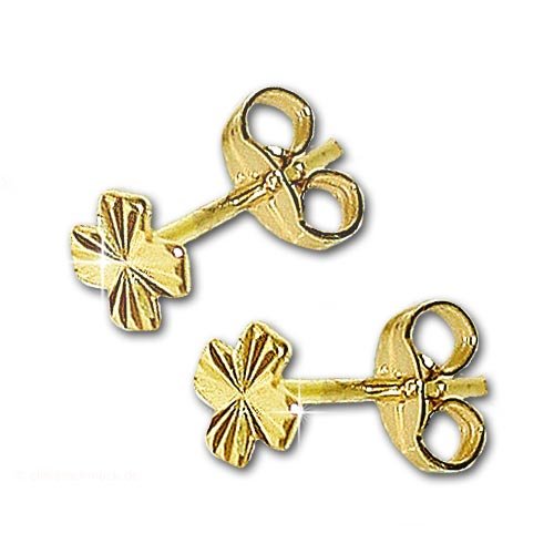 (1) CLEVER SCHMUCK Goldene Ohrstecker