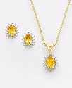 18k Gold Over Sterling Silver Citrine & Diamond Accent Set