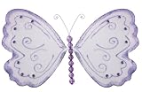 10 Purple Glitter Butterfly nylon hanging ceiling wall baby nursery room wedding decor decoration