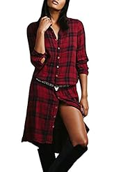Cotton Plaid Print Party Dress 