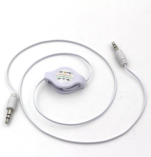3.5mm Aux Auxiliary Retractable Audio Cable Cord for All MP3 Samsung Galaxy S3 i9300 White