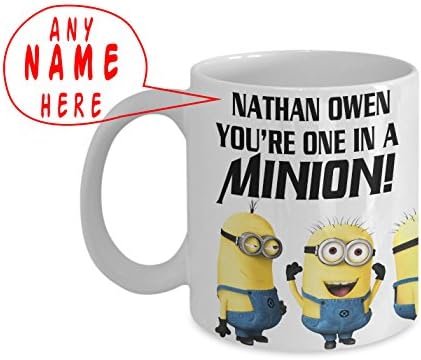 Funny Personalised Minion Mug, "One in a MINION" -Birthday Gift - Coffee Tea Cup