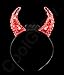LED Clear Crystal Devil Horns- Red
