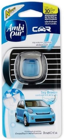 Ambi Pur Car Vent Clip Air Freshener Sky Breeze 2ml-each, 5 Count
