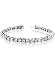 4.00ct Diamond Tennis Bracelet 14k Gold Four Prong Setting Double Safety Lock H-J SI-I Quality
