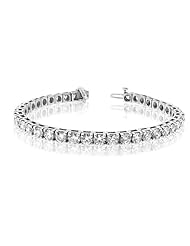 10.00ct Diamond Tennis Bracelet 14k Gold Four Prong Setting Double Safety Lock H-J SI-I Quality