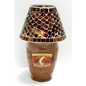 Aromalux Home - Mulled Cider Jar Candle with Mosiac Glass Shade Gift Set by ArtofAppreciation.com