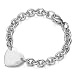 Sterling Silver Heart Tag Bracelet