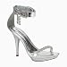 Womens Strappy Shoe High Heel 4 1/4 Inch Sexy Rhinestone Platform Ankle Strap Bow High Heel Silver